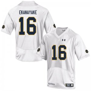 Notre Dame Fighting Irish Men's Cameron Ekanayake #16 White Under Armour Authentic Stitched College NCAA Football Jersey REG0699PS